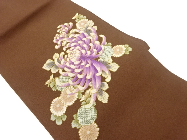 縮緬地菊模様名古屋帯